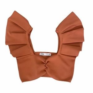 Burnt orange knit crop top